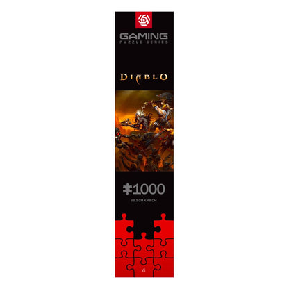 Puzzle Diablo – Heroes Battle – 1000 pièces – 68 x 48 cm – Blizzard. Scène de combat intense avec les héros affrontant les démons dans un décor infernal. Un puzzle collector incontournable pour les fans de jeux vidéo.