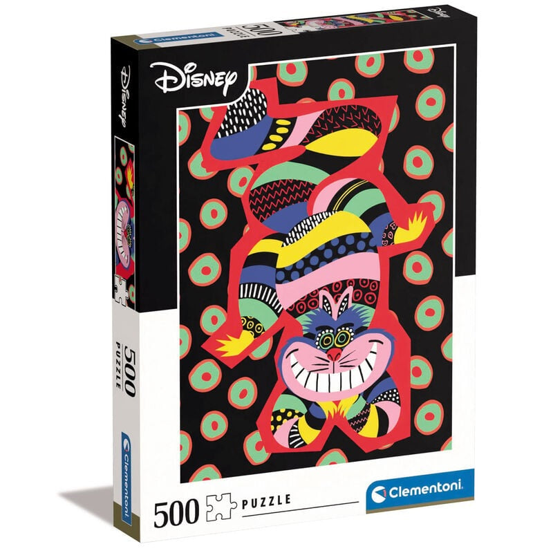Puzzle Disney – Chat du Cheshire – 500 pièces – 36 x 49 cm – Clementoni. Design artistique et coloré inspiré d’Alice au Pays des Merveilles. Un puzzle unique pour les fans de Disney et d’univers fantastiques.

