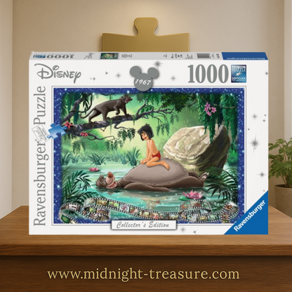 Puzzle Disney – Le Livre de la Jungle – 1000 pièces – 70 x 50 cm – Ravensburger. Scène culte avec Mowgli, Baloo et Bagheera dans la jungle. Un puzzle collector parfait pour les fans de Disney.