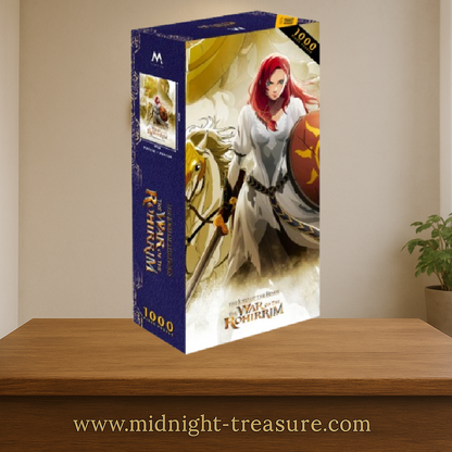 Puzzle Le Seigneur des Anneaux La Guerre des Rohirrim – Poster + Puzzle 1000 pièces – 48 x 68 cm. Illustration officielle mettant en scène Héra, Helm Hammerhand et les cavaliers du Rohan dans l’univers de la Terre du Milieu.