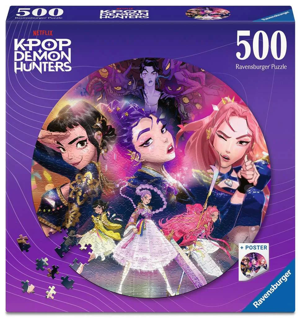 🧩🎤 Puzzle Rond Collector – K-Pop Demon Hunters – 500 pièces Ravensburger 👹✨