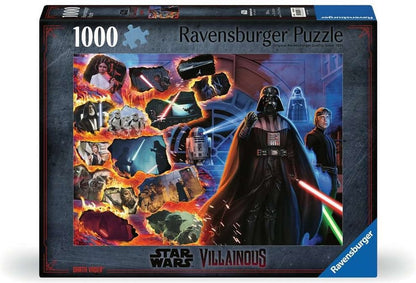 Puzzle Star Wars – Villainous Dark Vador – 1000 pièces – 70 x 50 cm – Ravensburger. Illustration spectaculaire de Dark Vador et scènes emblématiques de la saga. Un puzzle collector parfait pour les fans de Star Wars.

