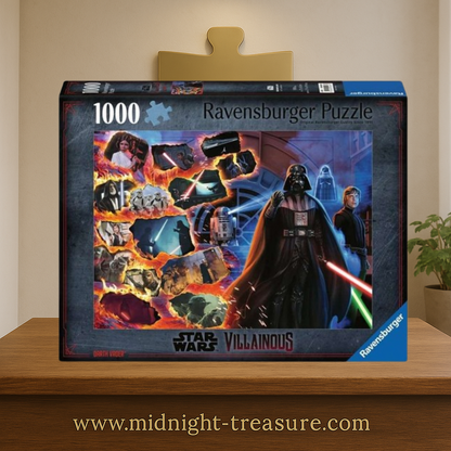 Puzzle Star Wars – Villainous Dark Vador – 1000 pièces – 70 x 50 cm – Ravensburger. Illustration spectaculaire de Dark Vador et scènes emblématiques de la saga. Un puzzle collector parfait pour les fans de Star Wars.

