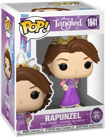 Funko Pop! Tangled – Raiponce (N°1641). Figurine avec couronne et robe violette.
