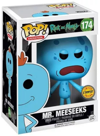 🔵🔫 Funko Pop! Animation N°174 – Mr. Meeseeks with Gun (Chase Edition) – Rick and Morty 🔫🔵   ( occasion )