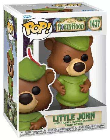 Funko Pop! Disney 1437 - Petit Jean. Figurine représentant le fidèle compagnon de Robin des Bois avec son chapeau vert iconique. Un incontournable pour les collectionneurs Disney.