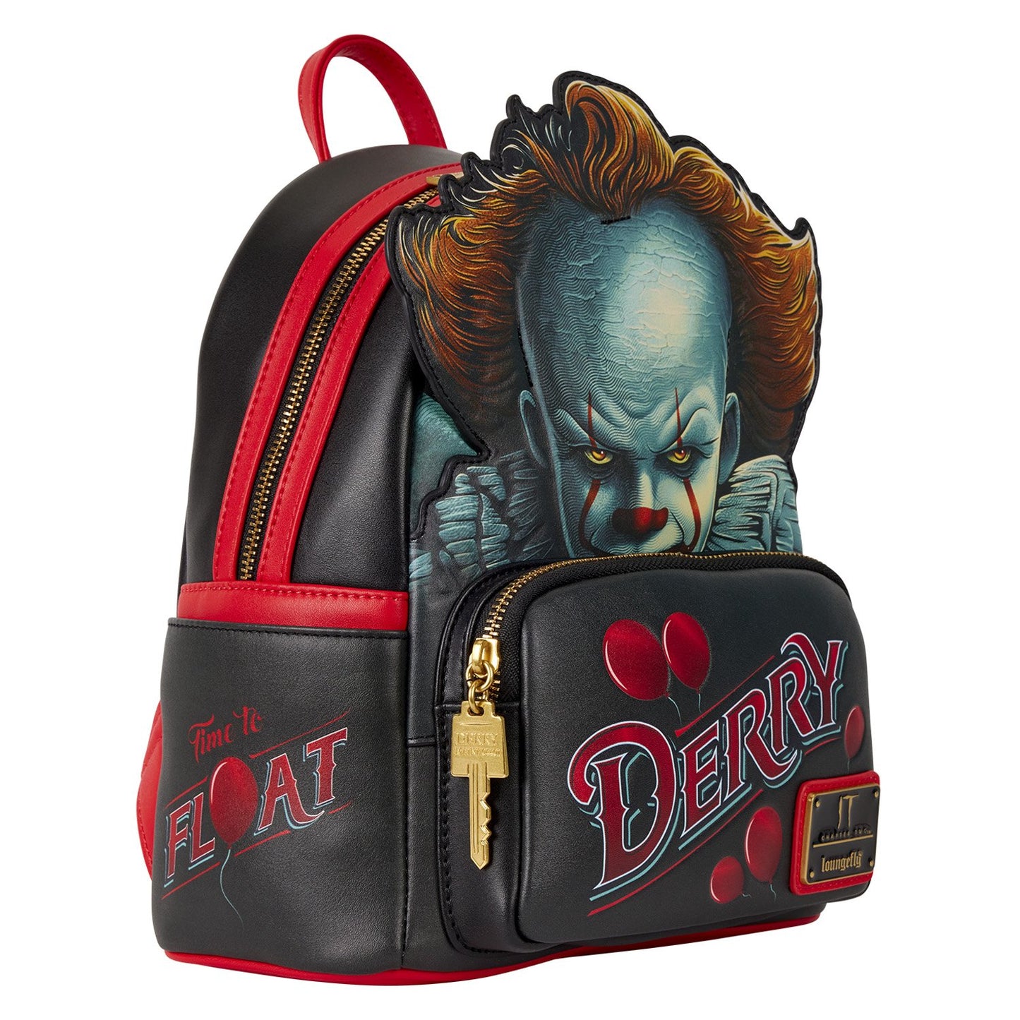🎈💀 Mini Sac à Dos Loungefly – Pennywise / Grippe-Sou Cosplay Light-Up – IT / Ça 🎈💀 23 x 27 x 12 cm