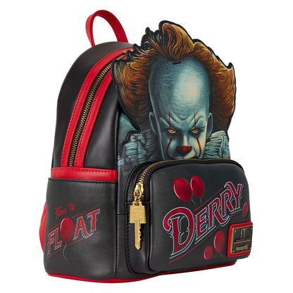 🎈💀 Mini Sac à Dos Loungefly – Pennywise / Grippe-Sou Cosplay Light-Up – IT / Ça 🎈💀 23 x 27 x 12 cm
