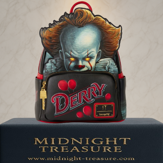 🎈💀 Mini Sac à Dos Loungefly – Pennywise / Grippe-Sou Cosplay Light-Up – IT / Ça 🎈💀 23 x 27 x 12 cm