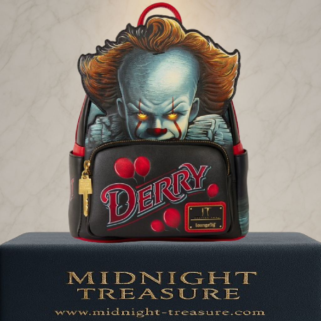 🎈💀 Mini Sac à Dos Loungefly – Pennywise / Grippe-Sou Cosplay Light-Up – IT / Ça 🎈💀 23 x 27 x 12 cm
