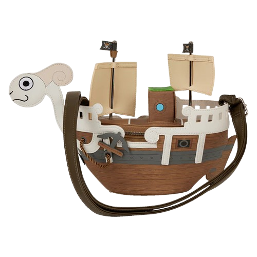 Sac crossbody Loungefly – One Piece – Vogue Merry – SDCC Exclusive – 24 x 17,7 x 13,9 cm. Sac en forme du navire Going Merry avec détails brodés et appliqués. Un collector rare pour tous les fans de One Piece.

