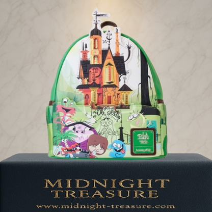 Sac à dos Loungefly Foster’s Home for Imaginary Friends – 23 x 27 x 11 cm. Design cartoon avec découpe de la maison et personnages emblématiques. Un sac coloré et original pour les fans de la série.