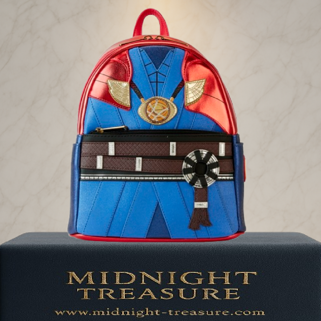 Sac à dos Loungefly – Marvel – Doctor Strange – Infinity Saga – 23 x 27 x 11 cm. Design fidèle au costume de Strange, détails brodés et doublure mystique. Idéal pour les fans du MCU.


