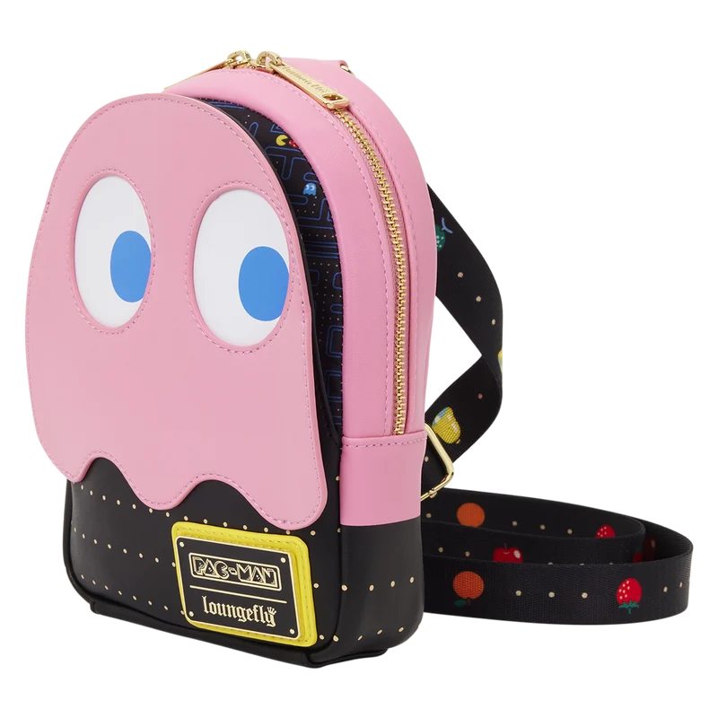 👻🩷 Sac Sling Bandoulière Loungefly – PAC-MAN – Pinky Ghost  15 x 22 x 5 cm🩷👻