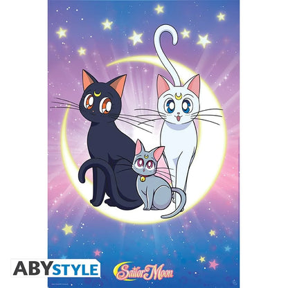 🌙🐈 Sailor Moon – Luna, Artemis & Diana – Poster 91,5 x 61 cm 🐈🌙