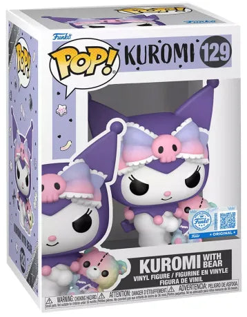 💜🧸 Funko Pop! N°129 – Kuromi with Bear (Kuromi avec ourson) – Special Edition – Hello Kitty and Friends – Sanrio 🧸💜