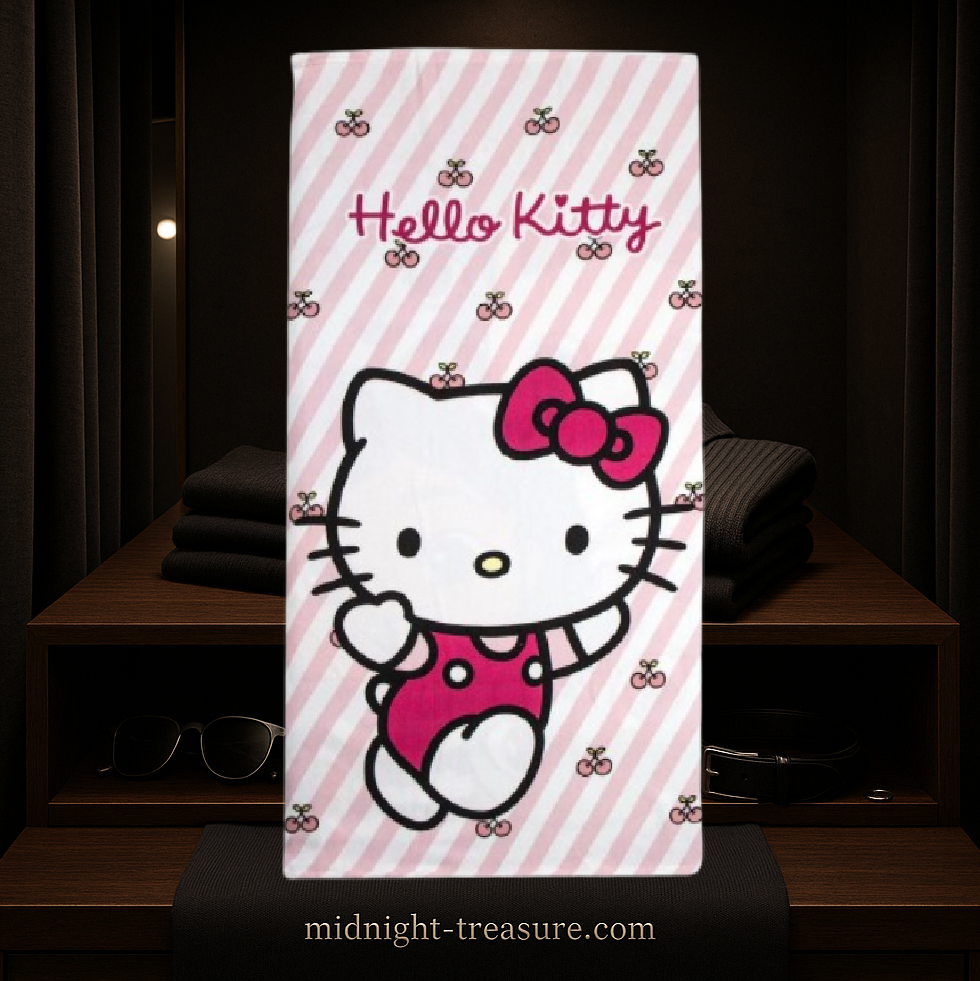 🎀🌸 Serviette de Plage Hello Kitty – 70 x 140 cm – Sanrio 💖🏖️