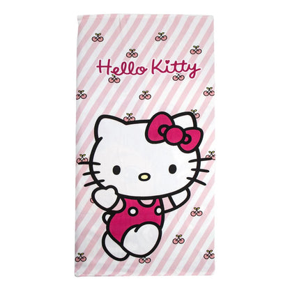 🎀🌸 Serviette de Plage Hello Kitty – 70 x 140 cm – Sanrio 💖🏖️