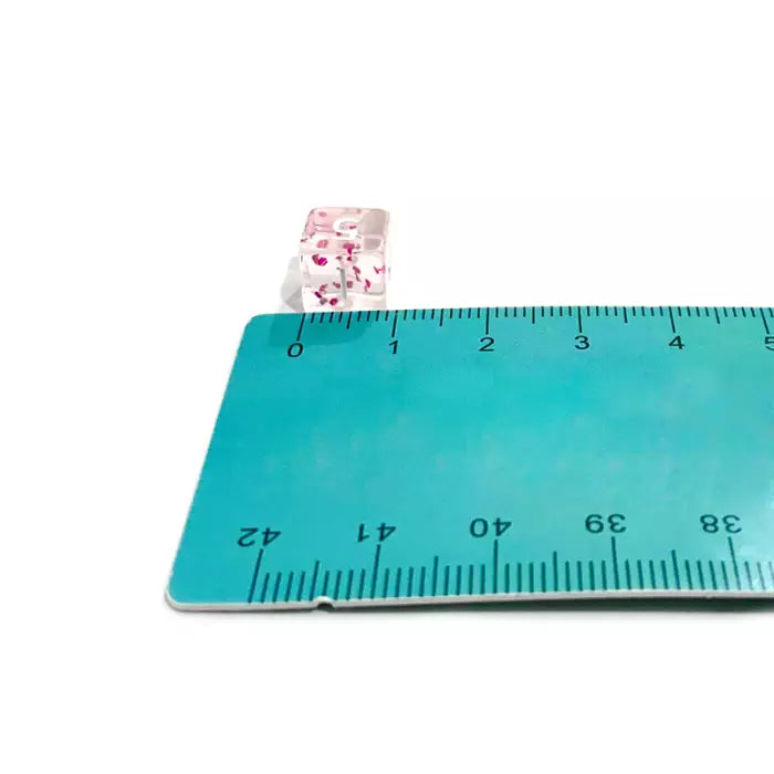 🎲🌸 Set de 7 Dés Miniature – Rose Pailleté – Jeu de Rôle ✨🎲