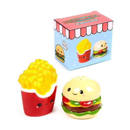 🍔🍟 Set Salière & Poivrière – Burger & Frites – Kawaii 🍟🍔