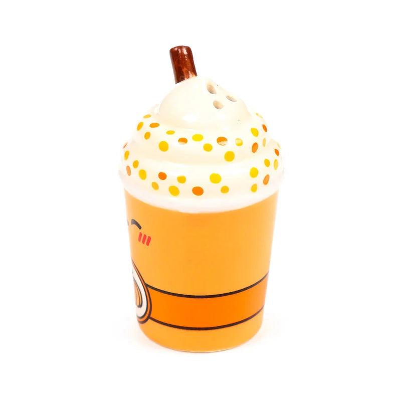 🎃☕ Set Salière & Poivrière – Latte Épicé à la Citrouille – Kawaii ☕🎃