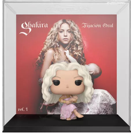 "Funko Pop! Albums – Shakira (66) – Fijación Oral Vol. 1. Figurine représentant Shakira dans sa tenue iconique de la pochette de l'album, accompagnée du décor fidèle à la jaquette originale. Un must-have pour les fans de Shakira et les collectionneurs de Pop! Albums !"

