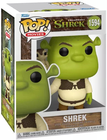 Funko Pop! Shrek – Shrek (N°1594). Figurine de Shrek tenant le serpent-balloon de la scène culte du premier film. Version fidèle au design DreamWorks.