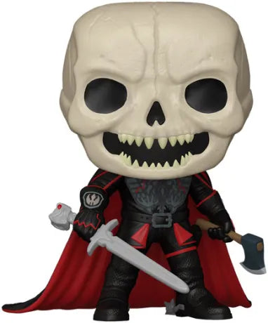 Funko Pop! Sleepy Hollow – Headless Horseman (N°1945 CHASE). Figurine du Cavalier sans tête avec crâne osseux, épée et hache, tenue noire et cape rouge.