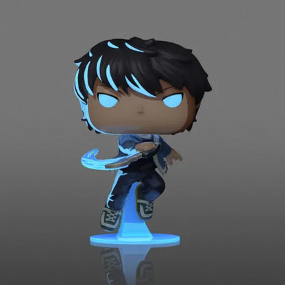🌑🔵 Funko Pop! Animation N°1982 – Sung Jinwoo [Chase] – Glow in the Dark (Brille dans le noir) – Solo Leveling 🔵🌑