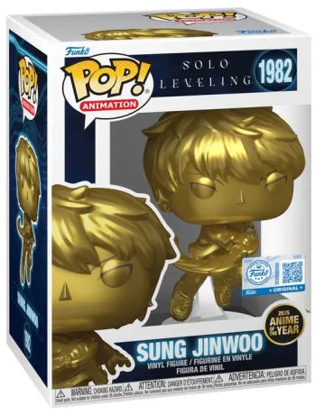👑⚔️ Funko Pop! Animation N°1982 – Sung Jinwoo Gold (Doré) – 2025 Anime of the Year (Anime de l’Année 2025) – Funko Exclusive – Solo Leveling ⚔️👑