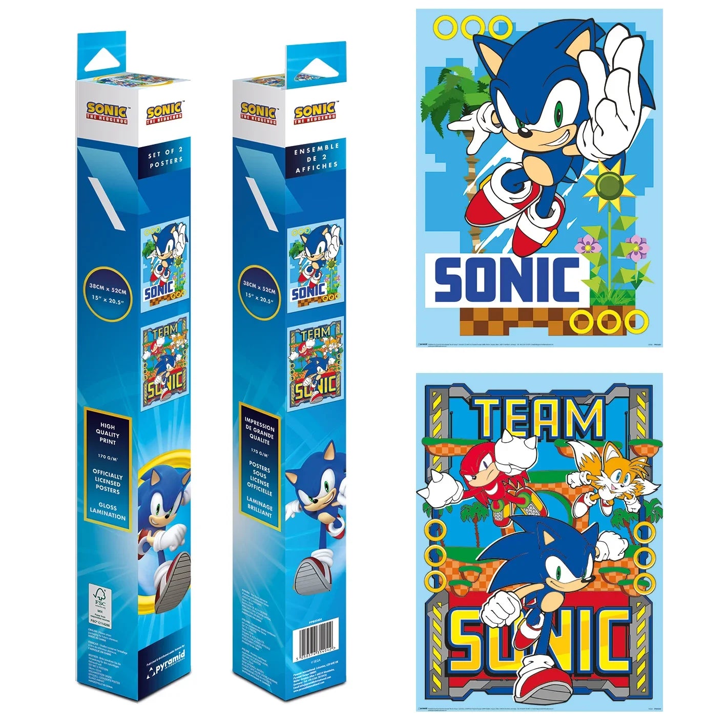 🦔💨 Sonic – Green Hill – Set de 2 posters 52 x 38 cm 💨🦔