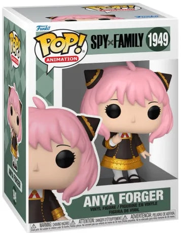 Funko Pop! SPY×FAMILY – Anya Forger (N°1949). Figurine d’Anya en tenue Eden Academy, cheveux roses et accessoires noirs, fidèle à l’anime.