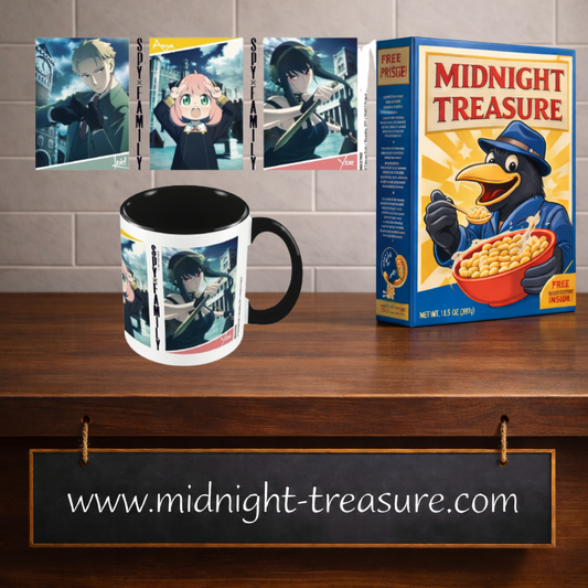 Mug officiel SPY x FAMILY 325 ml par Pyramid International avec intérieur noir et illustrations de Loid, Anya et Yor Forger.