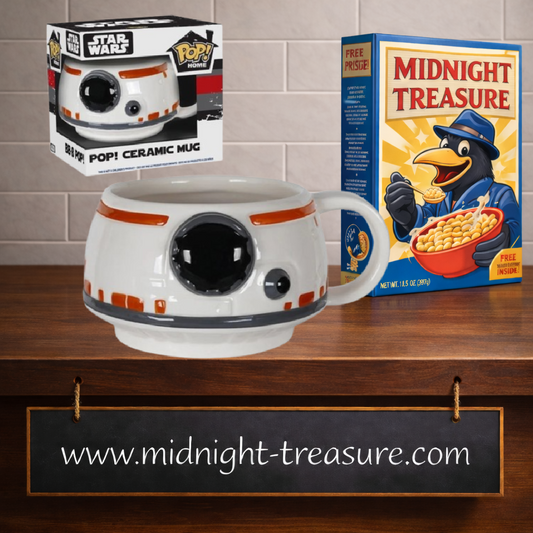 Mug 3D Funko Pop Home Star Wars en céramique représentant le droïde BB-8 blanc et orange dans sa boîte d'origine.