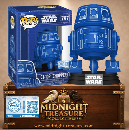 Funko Pop! N°797 C1-10P Chopper Blueprint Deco bleu et blanc avec boîte façon plan technique Star Wars.