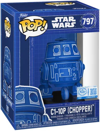 🔵🤖 Funko Pop! N°797 – C1-10P (Chopper) – Blueprint Deco (Décoration Plan Technique) – Special Edition – Star Wars 🤖🔵