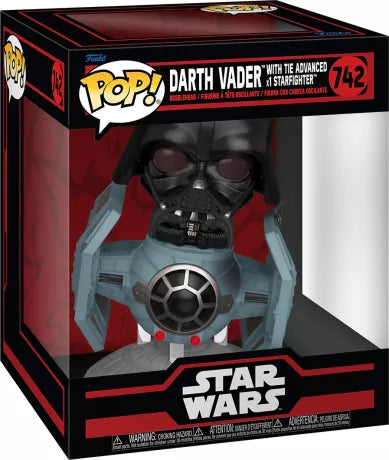 🌌🚀 Funko Pop! Deluxe N°742 – Darth Vader with TIE Advanced x1 Starfighter (Dark Vador avec le chasseur TIE Advanced x1) – Star Wars 🚀🌌
