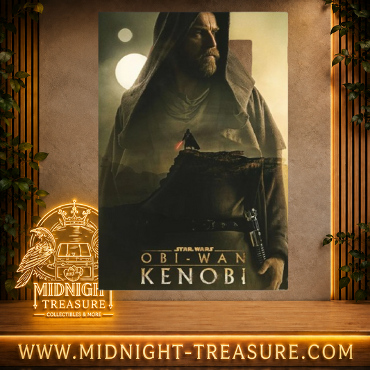 Poster Star Wars Obi-Wan Kenobi 61 x 91 cm représentant Obi-Wan face à Dark Vador avec son sabre laser rouge, visuel Lumière vs Obscurité.