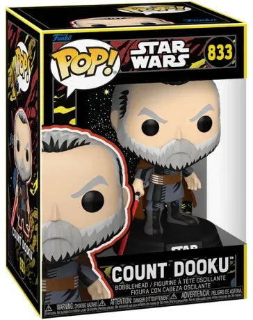 🔴⚔️ Funko Pop! Star Wars N°833 – Count Dooku (Comte Dooku) – Star Wars (Retro Series) ⚔️🔴
