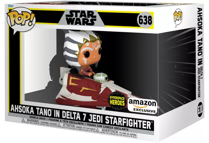 🚀🧡 Funko Pop! N°638 – Ahsoka Tano in Delta 7 Jedi Starfighter – Star Wars – Amazon Exclusive 🧡🚀
