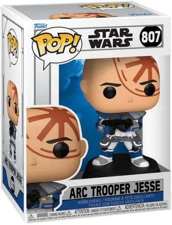 Funko Pop! Star Wars: The Clone Wars – ARC Trooper Jesse (N°807). Figurine détaillée avec tatouage frontal et armure ARC Phase II.