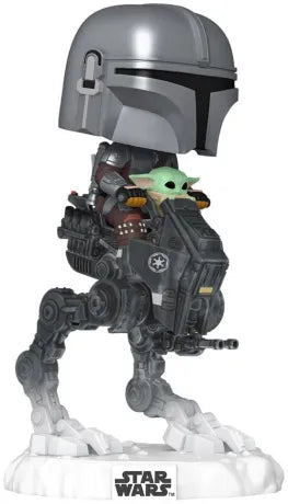 🛡️🚶 Funko Pop! Deluxe N°837 – The Mandalorian with Grogu in Imperial Remnant AT-RT (Le Mandalorien avec Grogu dans un AT-RT des Vestiges Impériaux) – Star Wars: The Mandalorian & Grogu 🚶🛡️