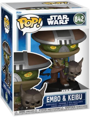🛡️🐺 Funko Pop! Star Wars N°842 – Embo & Keibu – The Mandalorian & Grogu 🐺🛡️