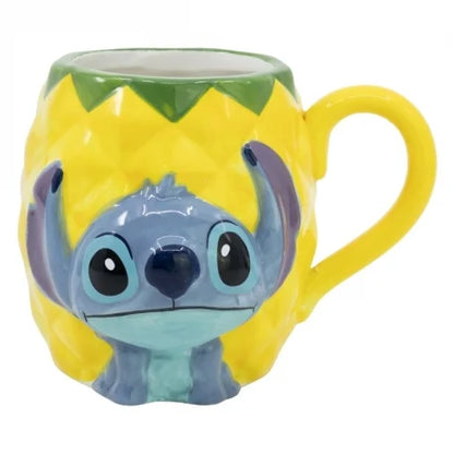 🍍🌺 STITCH – Ananas – Mug 3D céramique 414 ml – Disney 🌺🍍