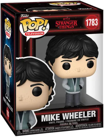 Funko Pop! Stranger Things – Mike Wheeler (N°1783). Figurine inspirée de la Saison 5, avec veste grise et talkie-walkie, parfaite pour les fans de la série.