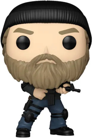 Funko Pop! Stranger Things – Jim Hopper (N°1784). Hopper barbe et bonnet noir en tenue sombre d’infiltration, arme en main, style opération, inspiré de la saison 5.