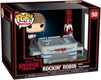 Funko Pop! Stranger Things – Rockin’ Robin with The Squawk (N°50), version saison 5 à la station WSQK.