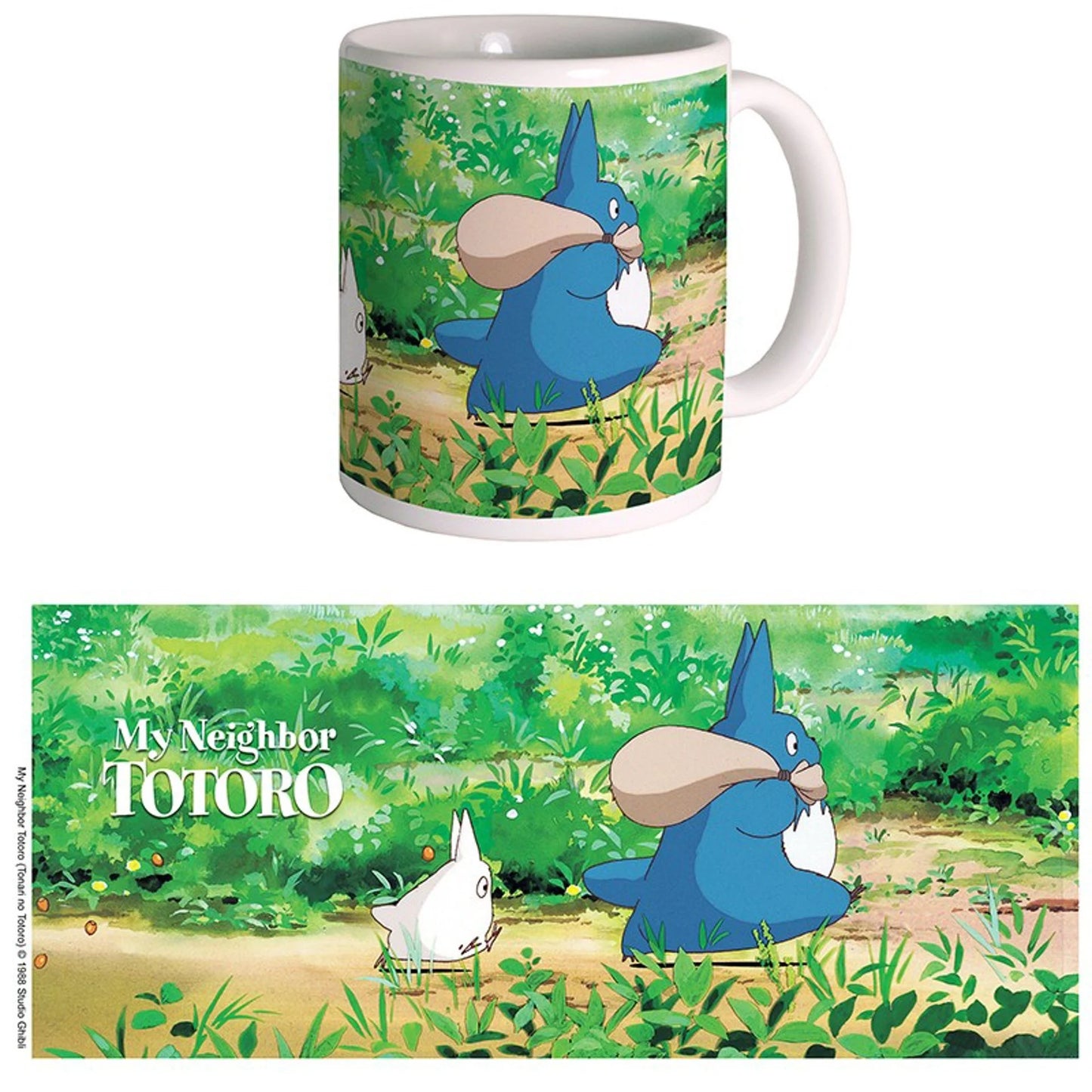 🌿💙 STUDIO GHIBLI – Mon voisin Totoro – Mug 300 ml – Totoro bleu & blanc 💙🌿