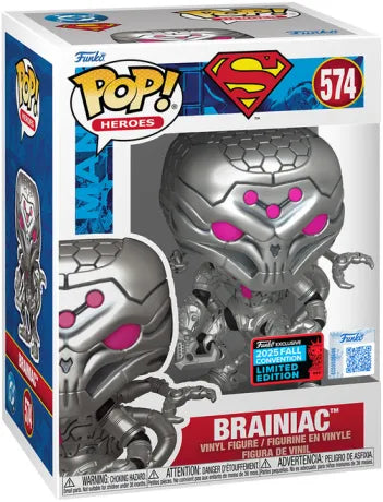 🧠🤖 Funko Pop! Heroes N°574 – Brainiac (Metallic) – 2025 Fall Convention / New York Comic Con [NYCC] – Superman 🤖🧠