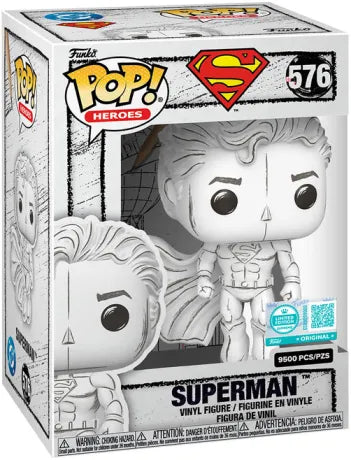 🦸‍♂️⚪ Funko Pop! Heroes N°576 – Superman (Édition Esquisse) – DC Comics – Édition Suprême Limitée à 9500 Exemplaires ⚪🦸‍♂️